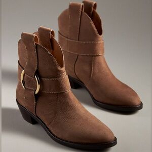 SEE BY CHLOE Leather Ring Harness Ankle Booties
